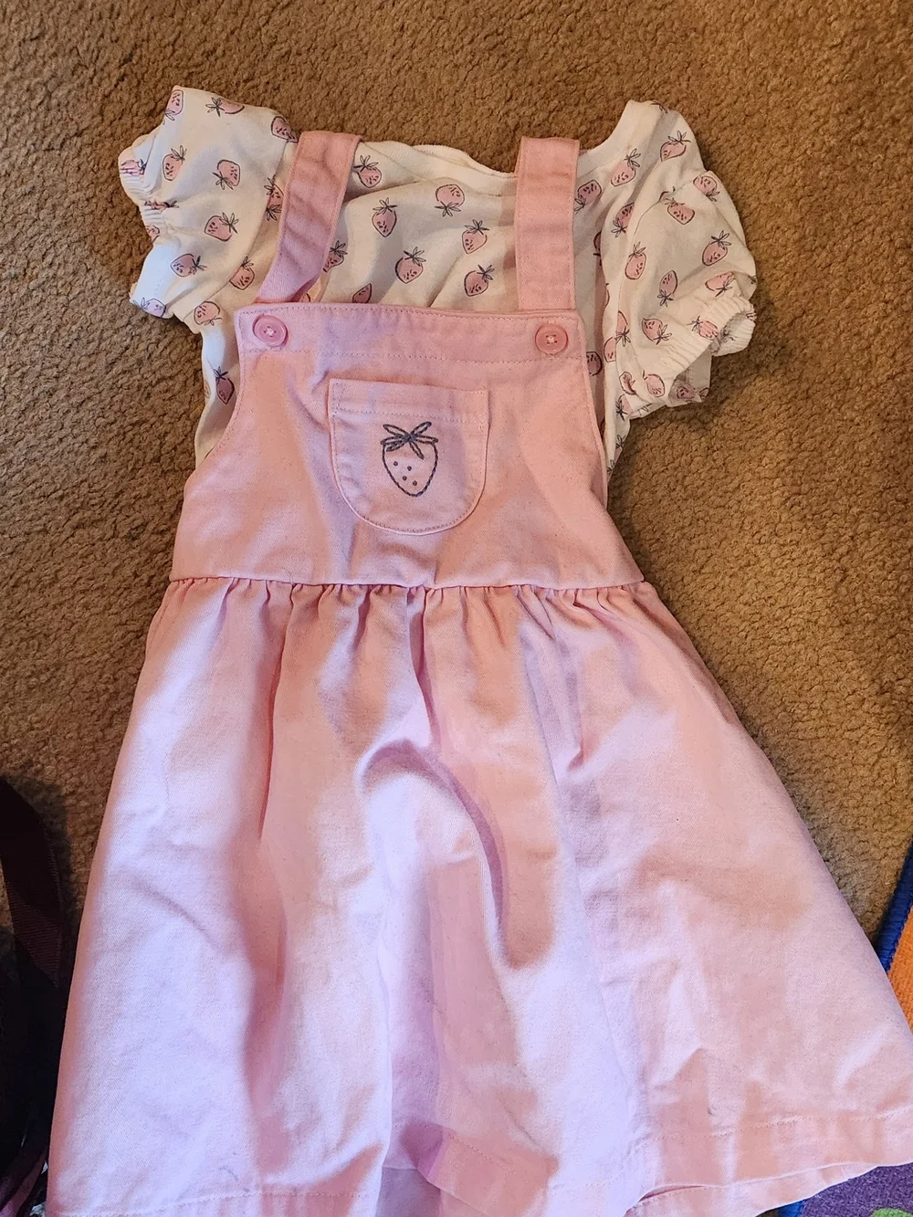 Carter's Pink Strawberry Dress with Printed Tee